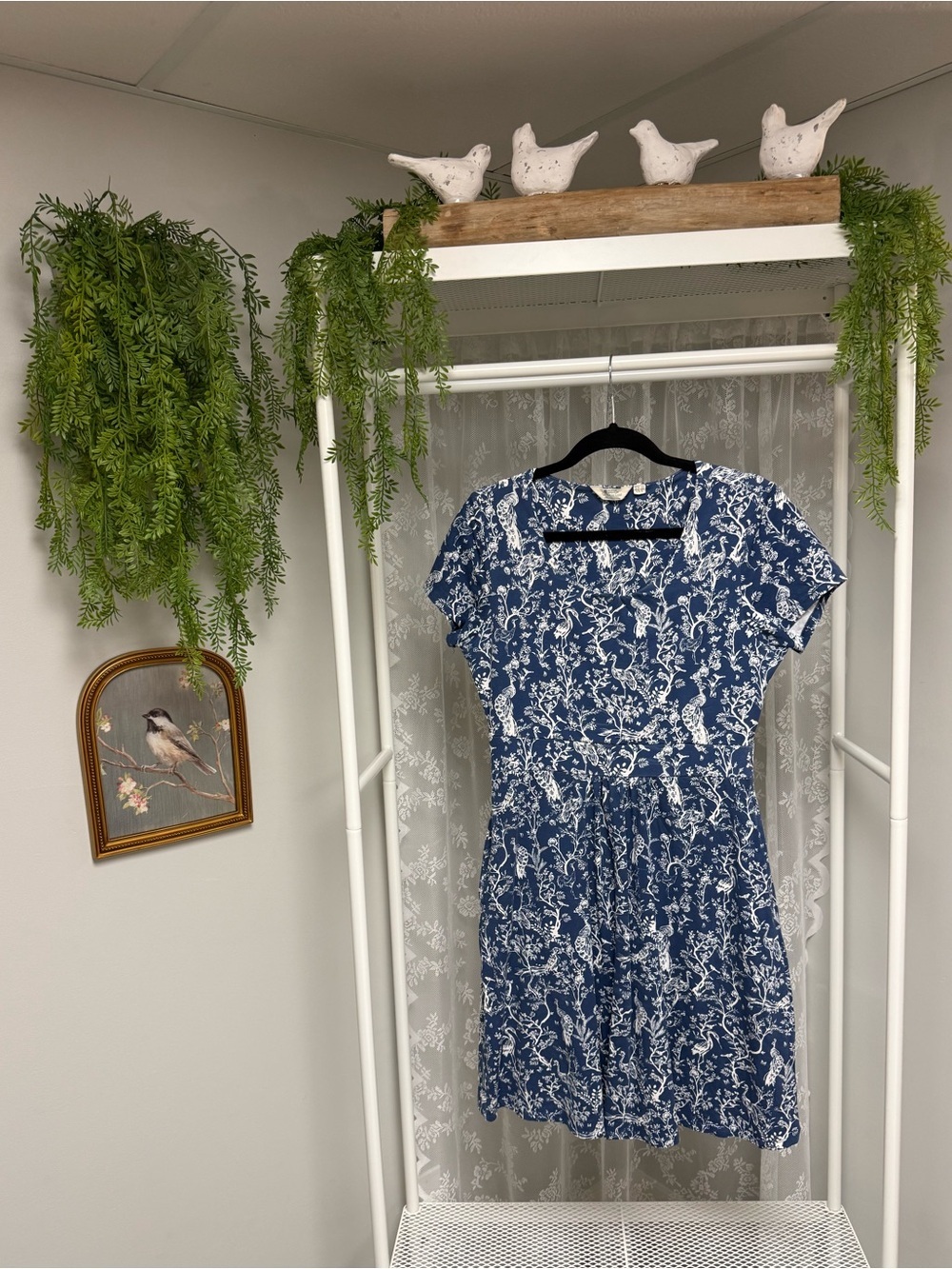 Mountain Warehouse Dark Blue Bird Pattern 
UV Protection Dress Pockets - Size 8
